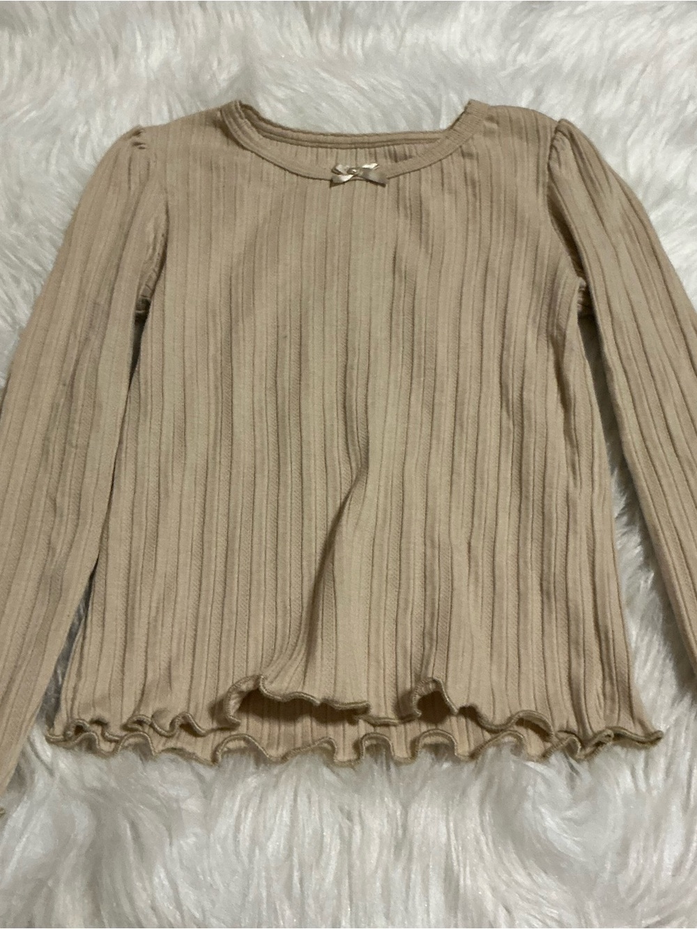 365 kids 6Y girls beige/light tan long sleeve top